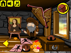 Игра Счастливая Обезьянка 371: Леонардо да Винчи (Monkey GO Happy Stage 371: Leonardo Da Vinci Theme) — играть онлайн бесплатно (изображение №2)