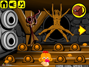 Игра Счастливая Обезьянка 371: Леонардо да Винчи (Monkey GO Happy Stage 371: Leonardo Da Vinci Theme) — играть онлайн бесплатно (изображение №3)