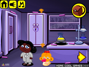 Игра Счастливая Обезьянка 377: Химическая Лаборатория (Monkey GO Happy Stage 377: Chemical Laboratory Theme) — играть онлайн бесплатно (изображение №2)