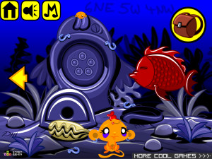 Игра Счастливая Обезьянка 379: Под Водой (Monkey GO Happy Stage 379: Under The Sea) — играть онлайн бесплатно (изображение №2)