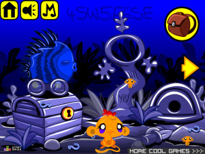 Игра Счастливая Обезьянка 379: Под Водой (Monkey GO Happy Stage 379: Under The Sea) — играть онлайн бесплатно (изображение №3)
