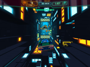 Игра Неоновый Флайтрон: Киберпанк-Гонщик (Neon Flytron: Cyberpunk Racer) — играть онлайн бесплатно (изображение №2)