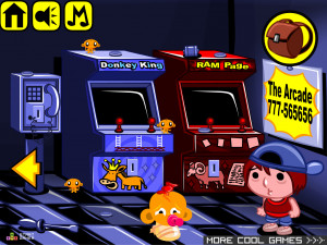 Игра Счастливая Обезьянка 399: Аркады 80-х (Monkey GO Happy Stage 399: 80's Arcade Theme) — играть онлайн бесплатно (изображение №3)