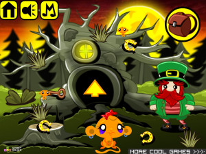 Игра Счастливая Обезьянка 405: День Святого Патрика и День Пи (Monkey GO Happy Stage 405: St. Patricks Day and Pi Day) — играть онлайн бесплатно (изображение №2)