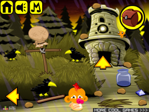 Игра Счастливая Обезьянка 408: Вороны (Monkey GO Happy Stage 408: Crows) — играть онлайн бесплатно (изображение №5)