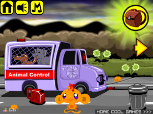 Игра Счастливая Обезьянка 409: Спасение Собак  (Monkey GO Happy Stage 409: Dog Rescue / Earthquake Theme) — играть онлайн бесплатно (изображение №2)