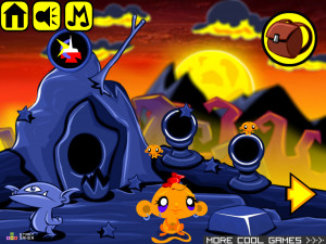 Игра Счастливая Обезьянка 411: Булочки Силы (Monkey GO Happy Stage 411: The Scones of Power) — играть онлайн бесплатно (изображение №3)