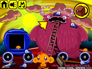 Игра Счастливая Обезьянка 419: Внутри Гигантского Создания (Monkey GO Happy Stage 419: Inside a Giant Creature / Autism Awareness) — играть онлайн бесплатно (изображение №2)