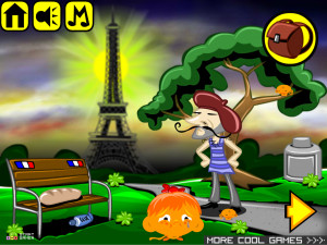 Игра Счастливая Обезьянка 421: Вокруг Света / Париж (Monkey GO Happy Stage 421: Around the World / Paris Theme) — играть онлайн бесплатно (изображение №2)