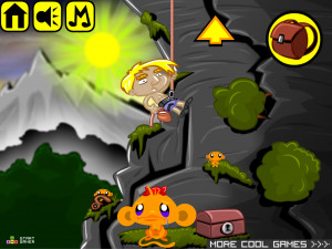 Игра Счастливая Обезьянка 433: Скалолазание в Орлиное Гнездо, Облака, Радуги и Горные вершины (Monkey GO Happy Stage 433: Rock Climbing into Eagles Nest, Clouds, Rainbows and Mountaintops Theme) — играть онлайн бесплатно (изображение №2)