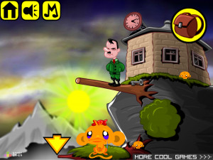 Игра Счастливая Обезьянка 433: Скалолазание в Орлиное Гнездо, Облака, Радуги и Горные вершины (Monkey GO Happy Stage 433: Rock Climbing into Eagles Nest, Clouds, Rainbows and Mountaintops Theme) — играть онлайн бесплатно (изображение №3)