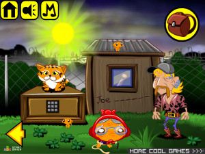 Игра Счастливая Обезьянка 437: Королевский Тигр и Пещерный Человек (Monkey GO Happy Stage 437: King Tiger Monkey Cave Man Theme) — играть онлайн бесплатно (изображение №2)