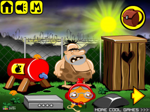 Игра Счастливая Обезьянка 437: Королевский Тигр и Пещерный Человек (Monkey GO Happy Stage 437: King Tiger Monkey Cave Man Theme) — играть онлайн бесплатно (изображение №3)