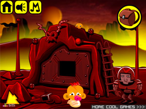 Игра Счастливая Обезьянка 442: Аванпост (Monkey GO Happy Stage 442: OUTPOST) — играть онлайн бесплатно (изображение №3)