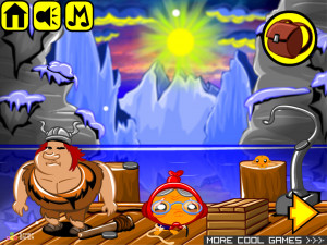 Игра Счастливая Обезьянка 444: Ледяной Король Викингов — Глава 1 (Monkey GO Happy Stage 444: The Viking Ice King — Chapter 1) — играть онлайн бесплатно (изображение №2)