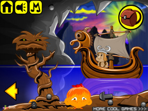 Игра Счастливая Обезьянка 446: Ледяной Король Викингов — Глава 2 (Monkey GO Happy Stage 446: The Viking Ice King — Chapter 2) — играть онлайн бесплатно (изображение №2)