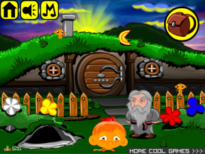 Игра Счастливая Обезьянка 447: Властелин Колец (Monkey GO Happy Stage 447: Ring of the Lords Theme) — играть онлайн бесплатно (изображение №2)