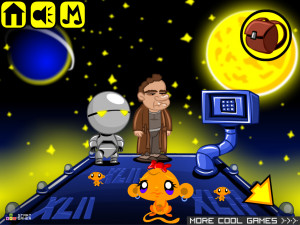 Игра Счастливая Обезьянка 451: Алиса в Галактике Автостопом (Monkey GO Happy Stage 451: Alice in Hitchhiker's Galaxy) — играть онлайн бесплатно (изображение №3)