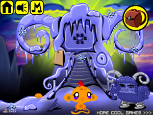 Игра Счастливая Обезьянка 452: Ледяной Король Викингов — Глава 5 (Monkey GO Happy Stage 452: The Viking Ice King — Chapter 5) — играть онлайн бесплатно (изображение №2)