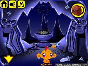 Игра Счастливая Обезьянка 452: Ледяной Король Викингов — Глава 5 (Monkey GO Happy Stage 452: The Viking Ice King — Chapter 5) — играть онлайн бесплатно (изображение №5)