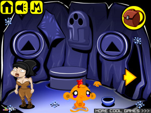 Игра Счастливая Обезьянка 452: Ледяной Король Викингов — Глава 5 (Monkey GO Happy Stage 452: The Viking Ice King — Chapter 5) — играть онлайн бесплатно (изображение №6)