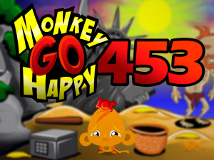 Игра Счастливая Обезьянка 453: Планета Обезьян (Monkey GO Happy Stage 453: Planet of the Monkeys) — играть онлайн бесплатно (изображение №1)