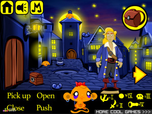 Игра Счастливая Обезьянка 457: Секрет Острова Обезьян (Monkey GO Happy Stage 457: Monkey Island Where is Nemo Rainbow Unicorn Detective Theme) — играть онлайн бесплатно (изображение №2)