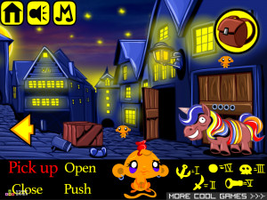 Игра Счастливая Обезьянка 457: Секрет Острова Обезьян (Monkey GO Happy Stage 457: Monkey Island Where is Nemo Rainbow Unicorn Detective Theme) — играть онлайн бесплатно (изображение №3)
