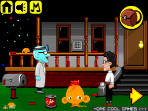 Игра Счастливая Обезьянка 461: Особняк Маньяков (Monkey GO Happy Stage 461: Mansion of Maniacs Theme) — играть онлайн бесплатно (изображение №2)