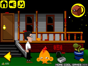 Игра Счастливая Обезьянка 461: Особняк Маньяков (Monkey GO Happy Stage 461: Mansion of Maniacs Theme) — играть онлайн бесплатно (изображение №4)