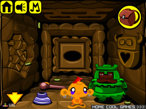 Игра Счастливая Обезьянка 462: Три Идола — Часть 4 (Monkey GO Happy Stage 462: The Three Idols — Chapter 4) — играть онлайн бесплатно (изображение №9)