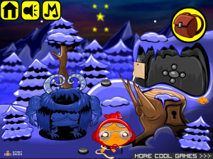 Игра Счастливая Обезьянка 470: Снежная Пещера (Monkey GO Happy Stage 470: Snow Cave) — играть онлайн бесплатно (изображение №2)