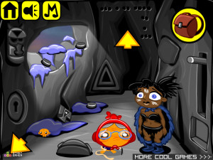 Игра Счастливая Обезьянка 470: Снежная Пещера (Monkey GO Happy Stage 470: Snow Cave) — играть онлайн бесплатно (изображение №4)