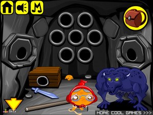 Игра Счастливая Обезьянка 470: Снежная Пещера (Monkey GO Happy Stage 470: Snow Cave) — играть онлайн бесплатно (изображение №6)
