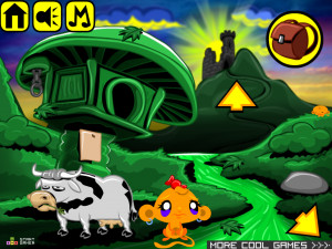 Игра Счастливая Обезьянка 480: Большая Рыба в Маленьком Пруду (Monkey GO Happy Stage 480: Big Fish in a small pond) — играть онлайн бесплатно (изображение №2)