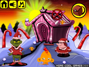 Игра Счастливая Обезьянка 481: Гринч Снежный Бой (Monkey GO Happy Stage 481: Covid Grinch SnowBall Fight Theme) — играть онлайн бесплатно (изображение №2)