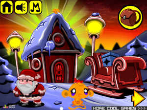 Игра Счастливая Обезьянка 484: Рождественская Звезда (Monkey GO Happy Stage 484: Christmas Star) — играть онлайн бесплатно (изображение №2)
