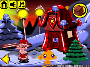 Игра Счастливая Обезьянка 484: Рождественская Звезда (Monkey GO Happy Stage 484: Christmas Star) — играть онлайн бесплатно (изображение №3)