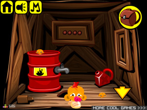 Игра Счастливая Обезьянка 487: Рождественская Армия Снеговиков (Monkey GO Happy Stage 487: Snowmen Army Christmas Theme) — играть онлайн бесплатно (изображение №4)