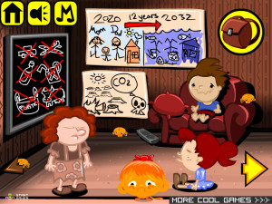 Игра Счастливая Обезьянка 489: Домашнее Обучение Темы Изменения Климата (Monkey GO Happy Stage 489: Home schooling / Climate Change theme) — играть онлайн бесплатно (изображение №2)