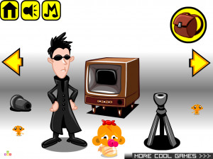 Игра Счастливая Обезьянка 491: Матрица — Нео, Тринити и Морфеус (Monkey GO Happy Stage 491: The Matrox, Neon, Tronity and Morpheon Theme) — играть онлайн бесплатно (изображение №2)