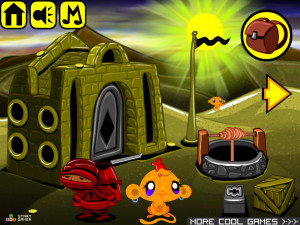 Игра Счастливая Обезьянка 494: Золотые Змеи (Monkey GO Happy Stage 494: Golden Snakes) — играть онлайн бесплатно (изображение №2)