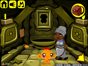Игра Счастливая Обезьянка 494: Золотые Змеи (Monkey GO Happy Stage 494: Golden Snakes) — играть онлайн бесплатно (изображение №4)