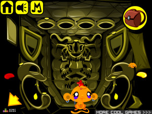 Игра Счастливая Обезьянка 494: Золотые Змеи (Monkey GO Happy Stage 494: Golden Snakes) — играть онлайн бесплатно (изображение №7)