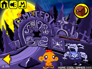 Игра Счастливая Обезьянка 498: The Undead (Monkey GO Happy Stage 498: Бессмертный) — играть онлайн бесплатно (изображение №3)