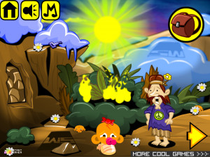 Игра Счастливая Обезьянка 499: Хиппи (Monkey GO Happy Stage 499: Bushfire / Avalanche / Hippie Theme) — играть онлайн бесплатно (изображение №3)