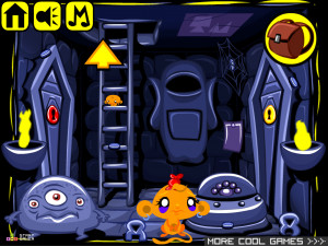 Игра Счастливая Обезьянка 500: Золотой Голем (Monkey GO Happy Stage 500: Golden Golem) — играть онлайн бесплатно (изображение №5)