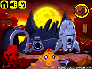 Игра Счастливая Обезьянка 504: Посадка (Monkey GO Happy Stage 504: The Landing) — играть онлайн бесплатно (изображение №2)