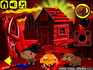 Игра Счастливая Обезьянка 506: Маленькие Зеленые Человечки (Monkey GO Happy Stage 506: Little Green Men) — играть онлайн бесплатно (изображение №2)