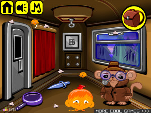 Игра Счастливая Обезьянка 507: Детектив, Подсказка, Тайны, Улики (Monkey GO Happy Stage 507: Monkey detective, clue ,mysteries, evidence theme) — играть онлайн бесплатно (изображение №2)